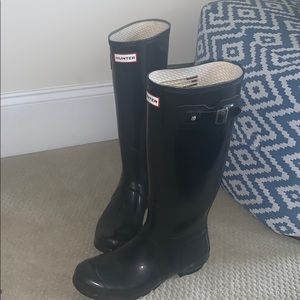 HUNTER tall boots black size U.S. 9M